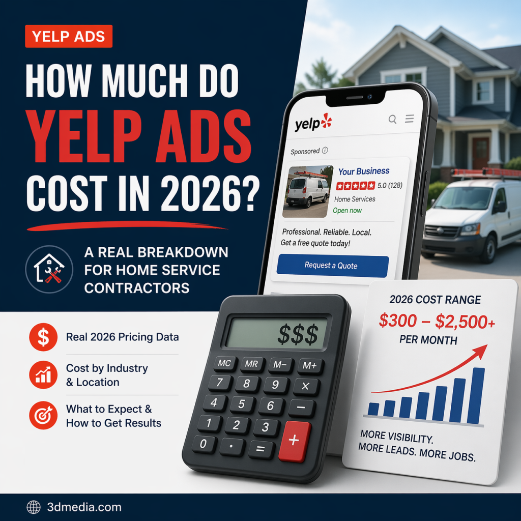Real Yelp ad costs for home service contractors in 2026, including CPC ranges, CPL benchmarks, and budget expectations by vertical.

If you're a home service contractor wondering how much Yelp ads cost, the honest answer is this: your real cost depends on your vertical, your market, the strength of your Yelp profile, and how well the account is managed. Yelp is not a flat-fee platform. It works like an auction, and that means results can vary widely from one contractor to the next.